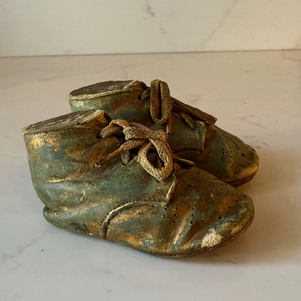 Vintage Bronzed Baby Shoes